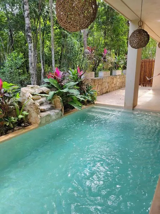 Little Oasis With Private Pool In The Jungle Apartman Chemuyil 0*,